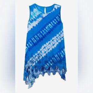 NWT Bohemian Coastal Flowy Desigual Embroidered Top